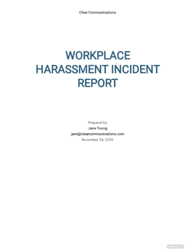 workplace harassment incident report form template
