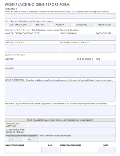 workplace incident report form