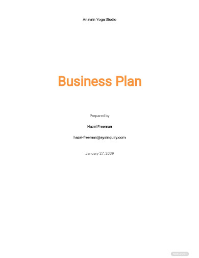 yoga business plan sample