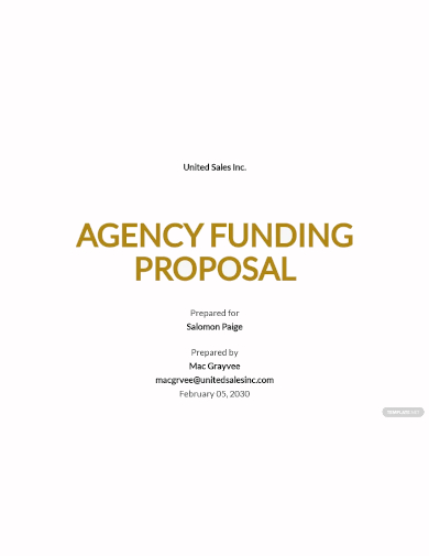 agency funding proposal template
