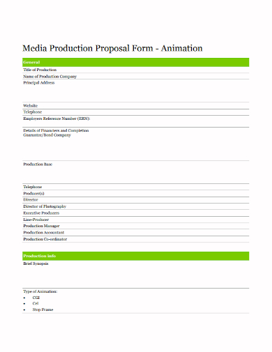 animation media proposal form