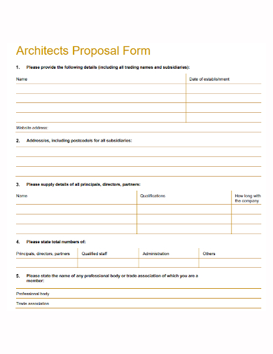 architecture proposal form