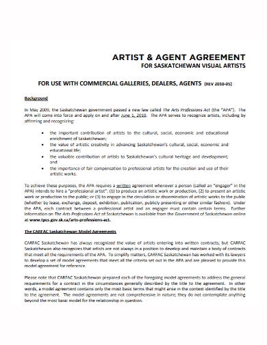 artist agent agreement