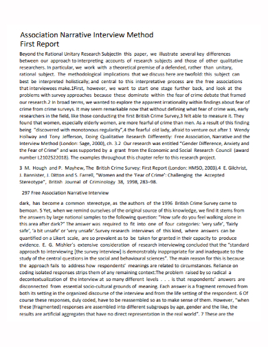 How To Write A Narrative Interview Report