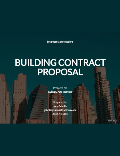 building contract proposal template