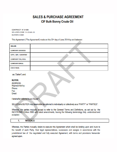 bulk oil purchase and sale agreement