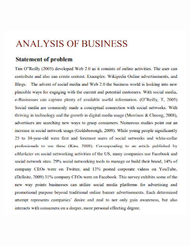 business analysis problem statement