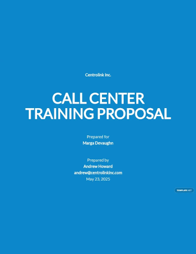 call center training proposal template