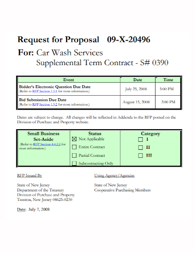 car wash services contract proposal