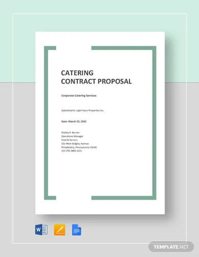 catering contract proposal template