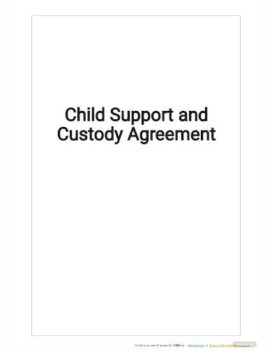 child support and custody agreement template