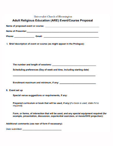 church event course proposal