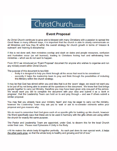 church event proposal