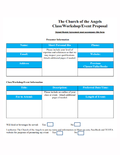 church workshop event proposal