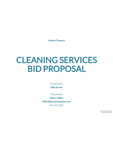 cleaning bid proposal template