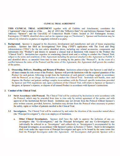 clinical trial agreement