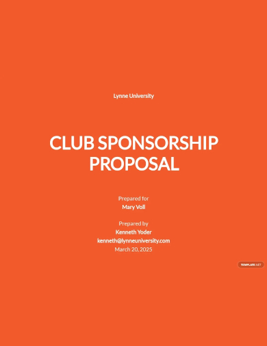 club sponsorship proposal template