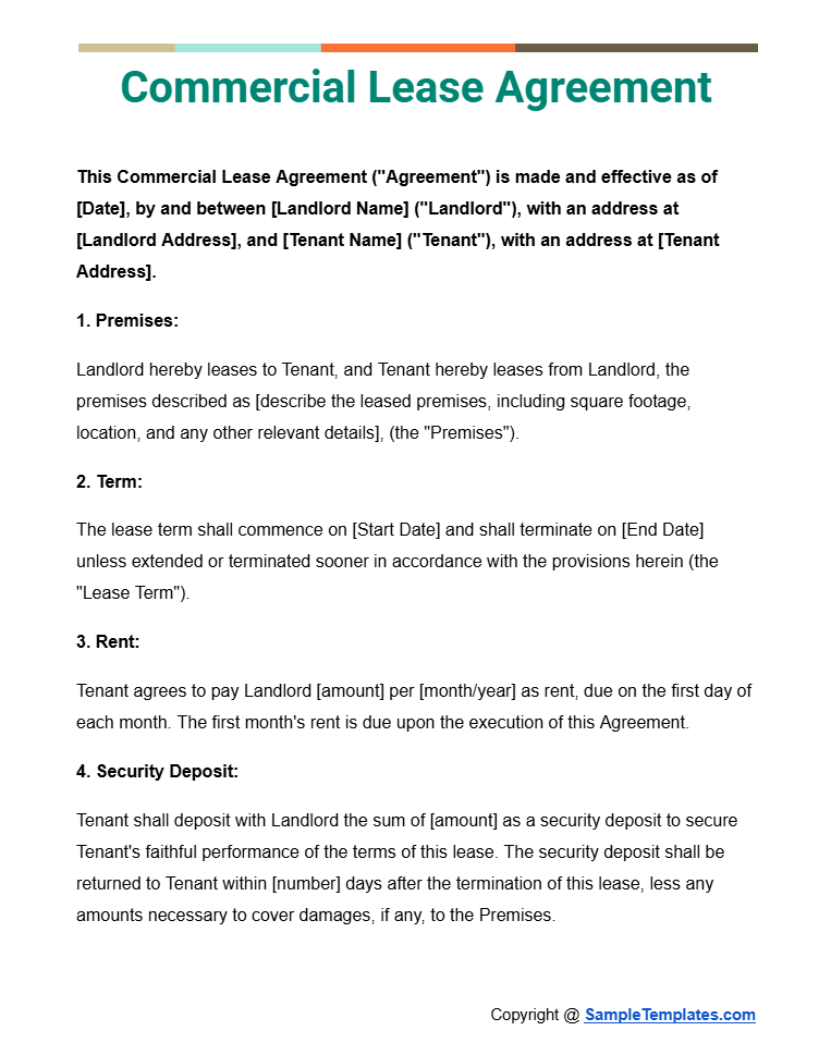 commercial lease agreement