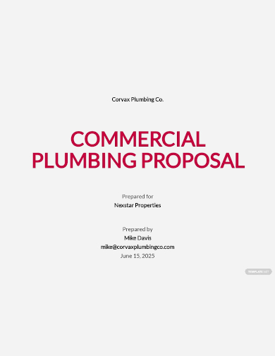 commercial plumbing proposal template