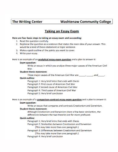 community college exam essay