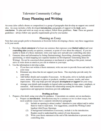 community college planning essay