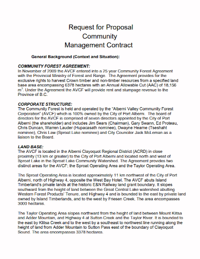 community management contract proposal