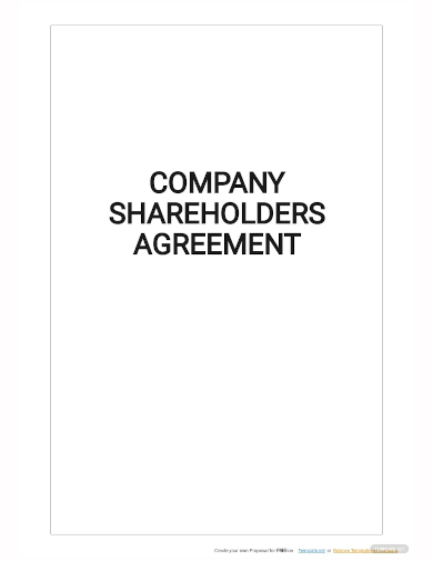 company shareholders agreement template