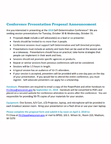conference announcement presentation proposal