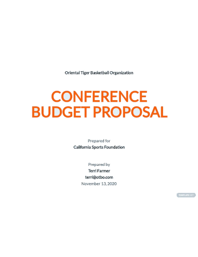 conference budget proposal template