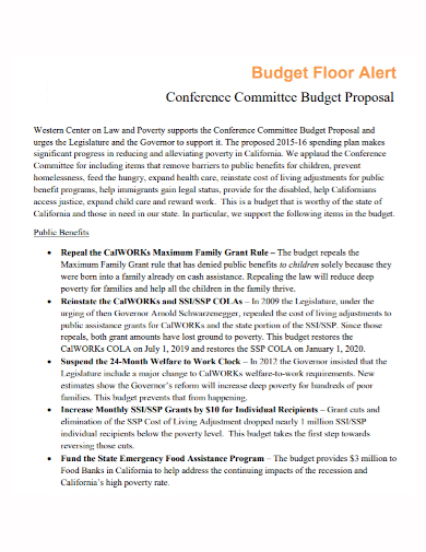 conference committee budget proposal