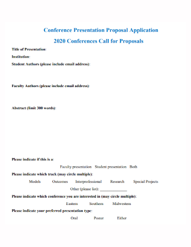 conference presentation application proposal