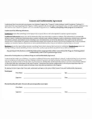 consent confidential information agreement