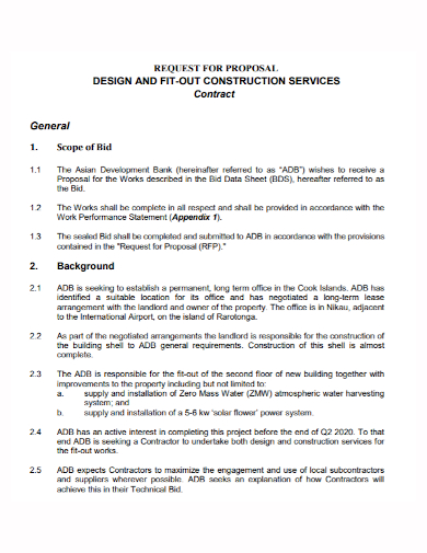 construction design contract proposal