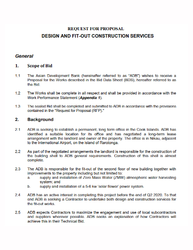 construction design work proposal