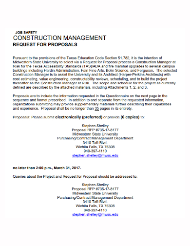 construction job safety proposal