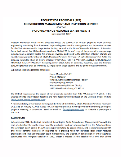 construction management inspection proposal