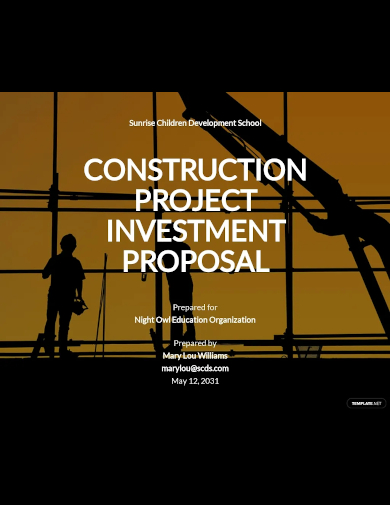 construction project investment proposal template