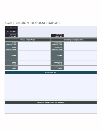 construction scope of work proposals