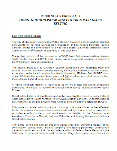 construction work inspection proposal