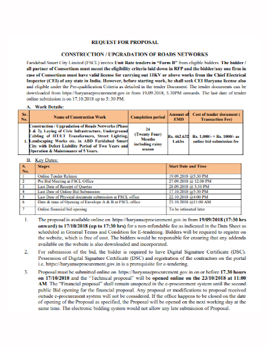construction work request for proposal