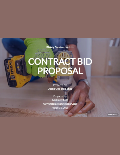 contract bid proposal template
