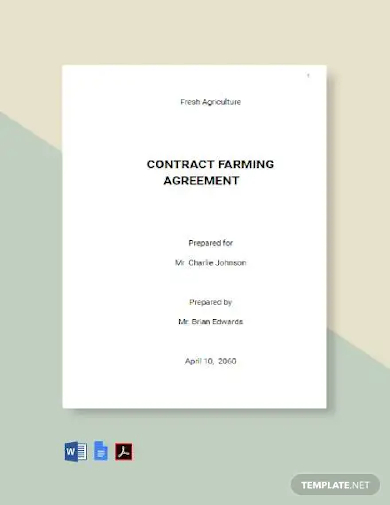 contract farming agreement template