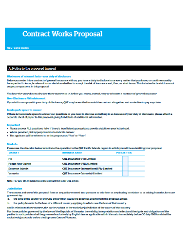 contract work proposal