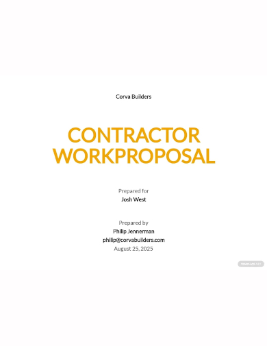 contractor work proposal template