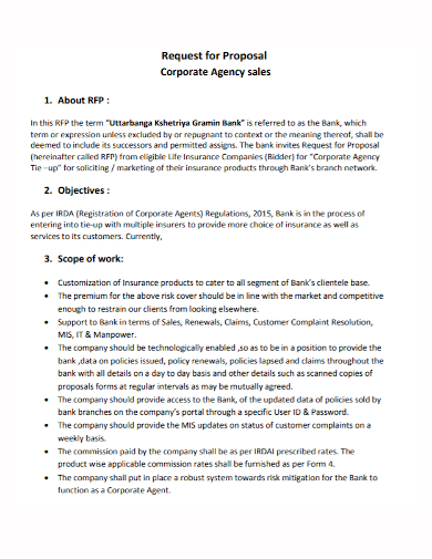 corporate agency sales proposal