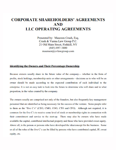 corporate company shareholders agreement