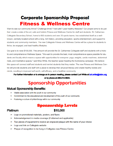 corporate sponsorship fitness proposal