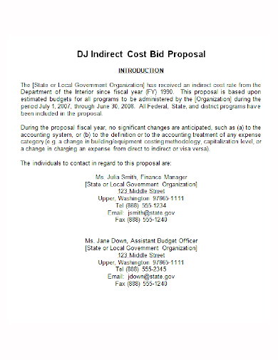 dj cost bid proposal