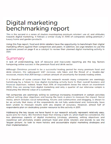 digital marketing benchmark report