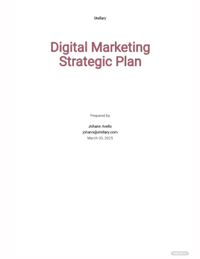 digital marketing strategy plan template